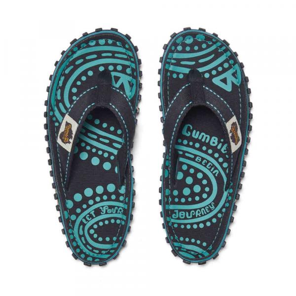 Gumbies Original Dotty Flip-Flops mit modernem Punktedesign am Strand