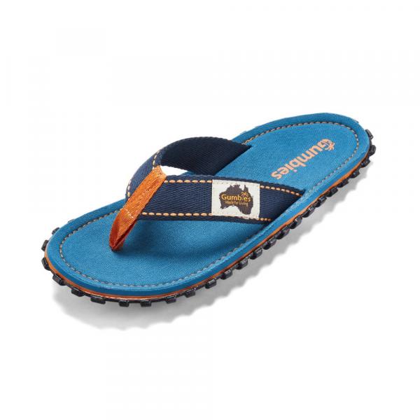 Leichte Gumbies Original Tricolor Blue Flip-Flops für Freizeit und Reisen
