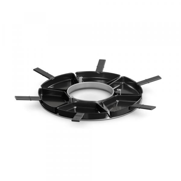 hoefats CIRCLE 35 Pfännchen-Set mit 6 Pfännchen unter dem Tischgrill im Einsatz