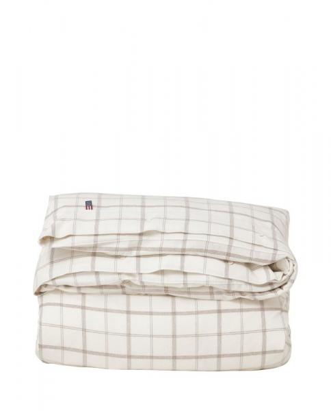 Lexington White/Brown Checked Cotton Flannel Bettwäsche SET