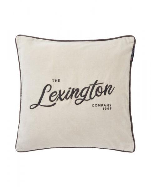 Lexington Kissenbezug Lex Organic Cotton Velvet light beige Dark Gray