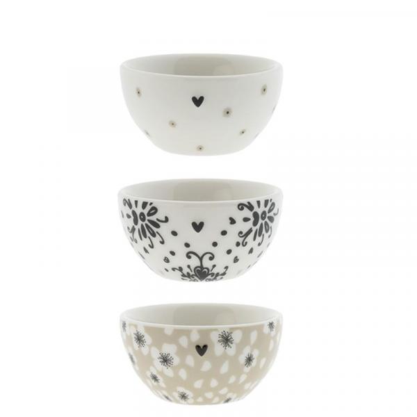 Bastion Collections Schüssel Small Ass 3 designs, fein, keramik, set Bastion Collections Schüssel Small Ass 3 designs, fein, keramik, set