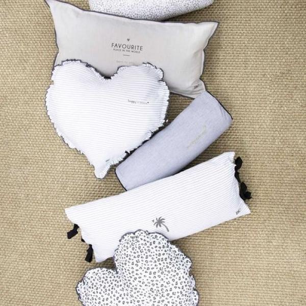 Bastion Collections Heart Kissen White Chambray Leopard 50x51 , Mood