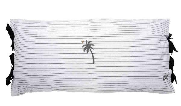 Bastion Collections Kissen White/Black Chambray Palm Tree 35x70, super, shcick