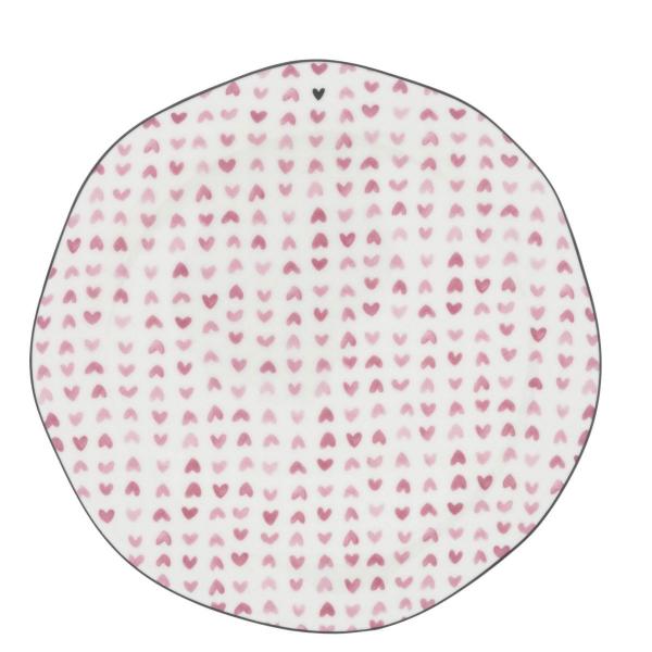 Bastion Collection Frühstück Teller White Rose Hearts all over