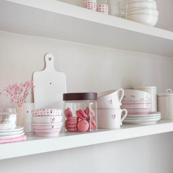 Bastion Collections Tasse Weiß Rosa Herz