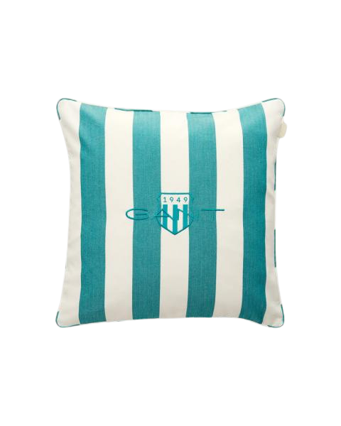 Gant Home Stripe Archive Shield Kissen Ocean Türkis