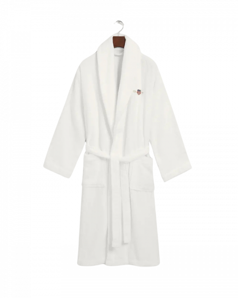 Gant Bademantel Archive Shield Terry Cloth Bademantel White Gant Bademantel Archive Shield Terry Cloth Bademantel White
