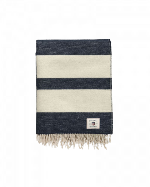 Gant Decke Stripe Wool Evening Blue