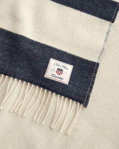 Gant Decke Stripe Wool Evening Blue