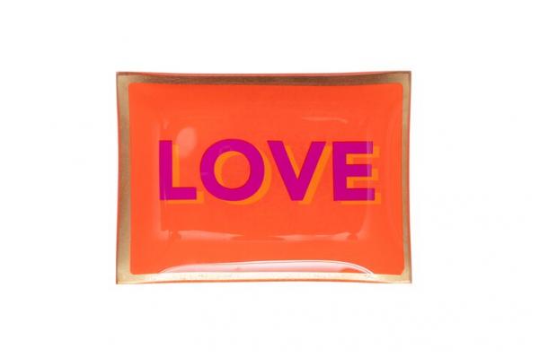 Gift Company Teller Love Plates Glasteller Love orange, Teller, Freude, bunt Gift Company Teller Love Plates Glasteller Love orange, Teller, Freude, bunt
