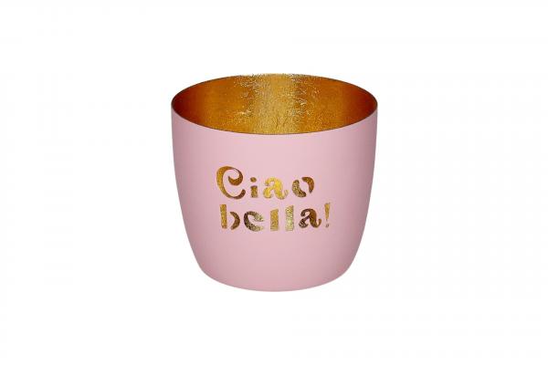 Gift Company Madras, Windlicht Ciao bella! rosa,gold Gift Company Madras, Windlicht Ciao bella! rosa,gold
