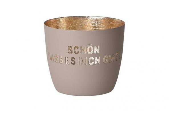 Gift Company Madras Windlicht M, Schön das es dich gibt, sandstone