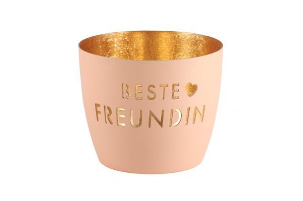 Gift Company Madras Windlicht M, Beste Freundin, pastellorange Gift Company Madras Windlicht M, Beste Freundin, pastellorange