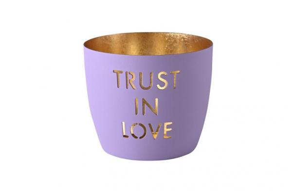 Gift Company Madras Windlicht M, Trust in Love, lila gold