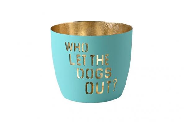 Gift Company Madras Windlicht M, Who let the dogs out, türkis gold Gift Company Madras Windlicht M, Who let the dogs out, türkis gold