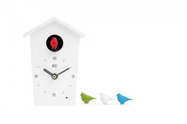 KOOKOO BirdHouse mini, kleine Kuckucksuhr weiß