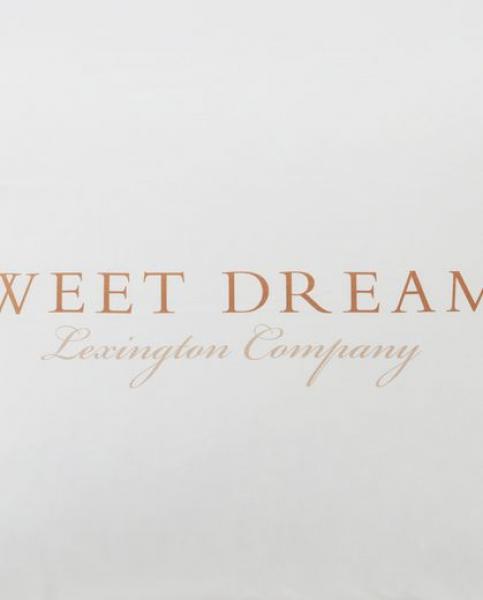 Lexington Kissenbezug Printed Organic Poplin Weiss, Close Up, Logo