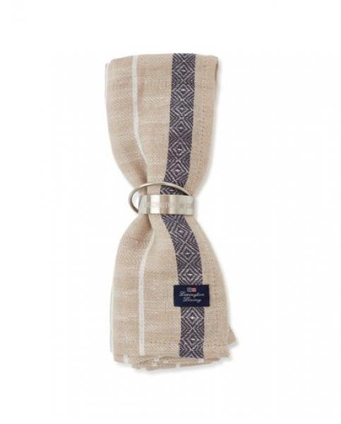 Lexington Serviette Organic Cotton/Linen Jacquard Beige/Gray, wunderschoen, schick, Serviette