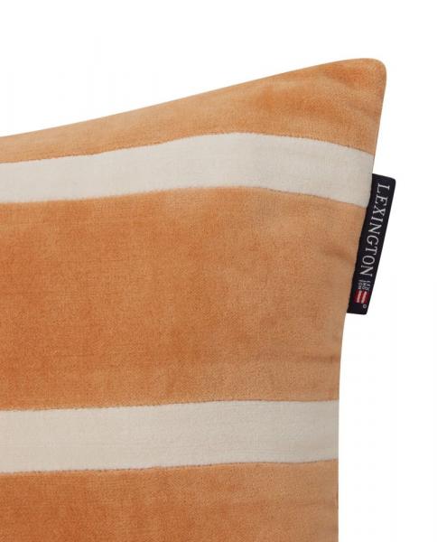 Lexington Kissenbezug Striped Organic Cotton Velvet Mustard Beige