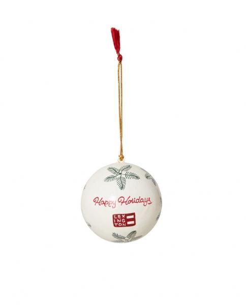Lexington Papier Maché Weihnachtskugel Christmas Ornament SET White/Green