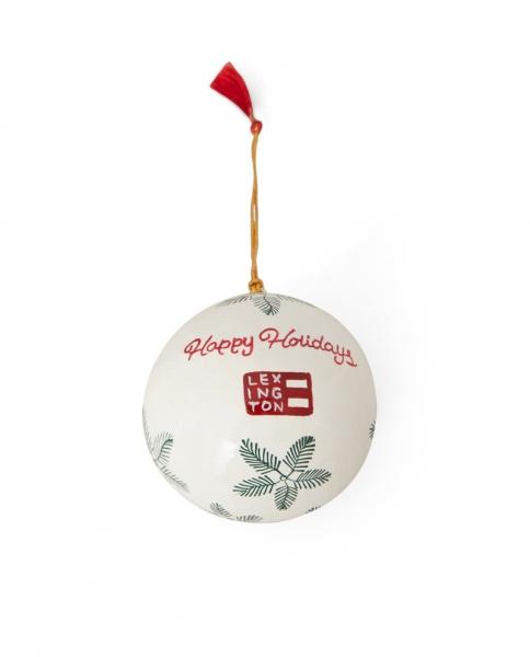 Lexington Papier Maché Weihnachtskugel Christmas Ornament SET White/Green