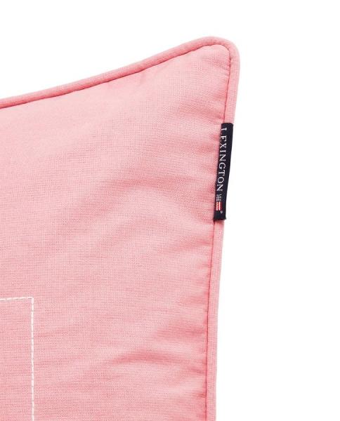 Lexington The Logo Organic Cotton Twill Kissenbezug Pink White