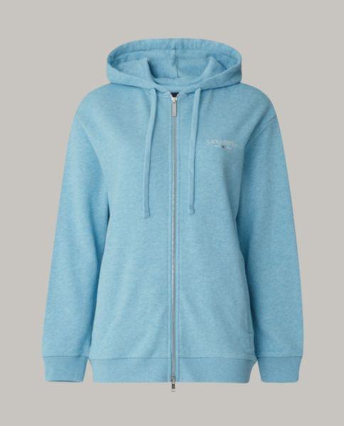Lexington Chloe Zip Hood Light Blue Melange, schick, kuschelig, weich