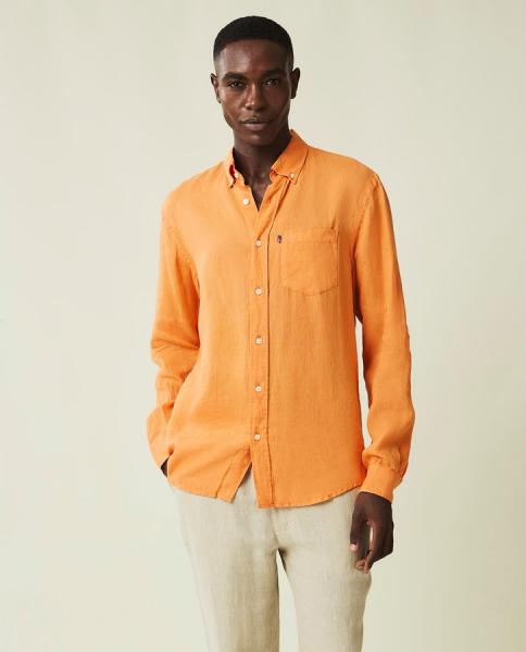 Lexington Casual Linen Shirt Orange L