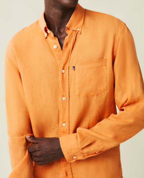 Lexington Casual Linen Shirt Orange L