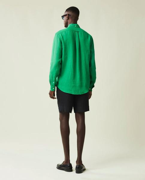 Lexington Casual Linen Shirt Green L