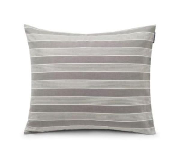 Lexington Kopfkissenbezug Gray/White Striped Lyocell/Cotton