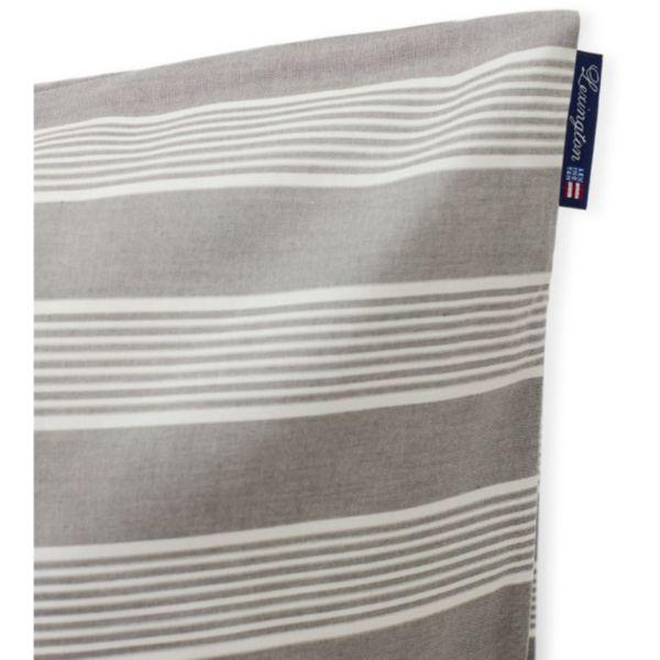 Lexington Kopfkissenbezug Gray/White Striped Lyocell/Cotton, Close up