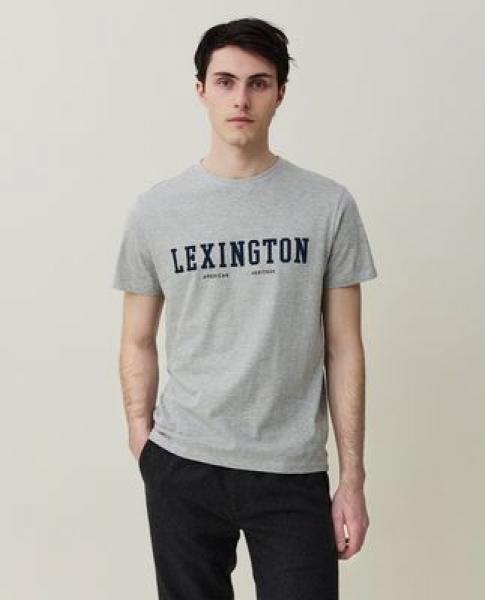 Lexington Justin Tee T-Shirt Light Grey Melange, Model, Front