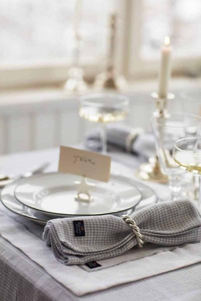 Lexington Tischdecke Linen Cotton Pepita Check