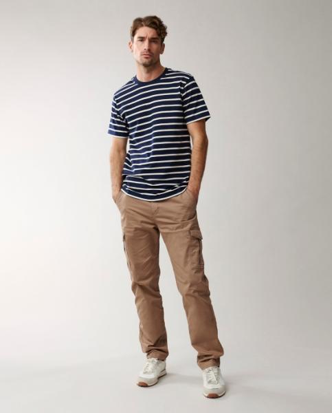 Lexington Ricky Striped Tee Dark Blue Beige Stripe, Mood, Model, stylisch