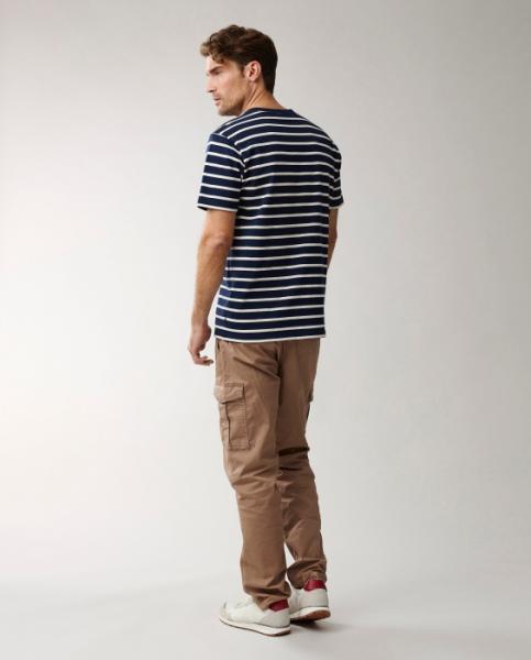 Lexington Ricky Striped Tee Dark Blue Beige Stripe, Mood, Model, Rueckseite