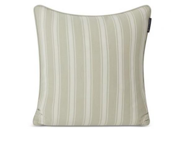 Lexington Kissenbezug All Over Striped Organic Cotton Twill Gray-Green, Streifen, gruen