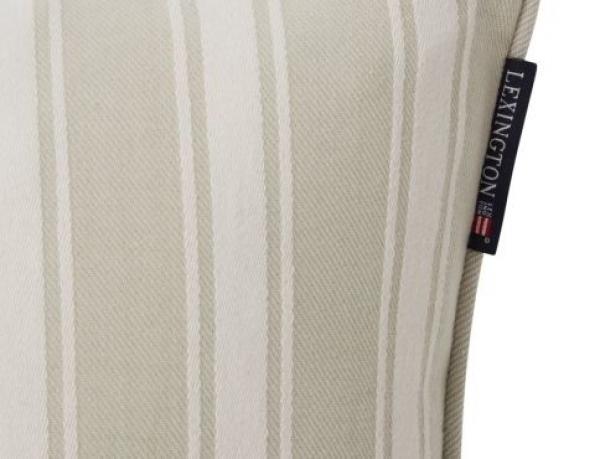 Lexington Kissenbezug All Over Striped Organic Cotton Twill Gray-Green, schick, Close up