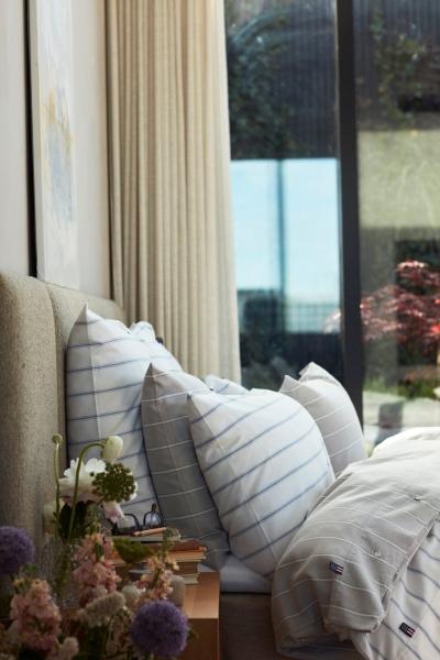 Lexington Bettdeckenbezug Gray/White Striped, Mood, modern 