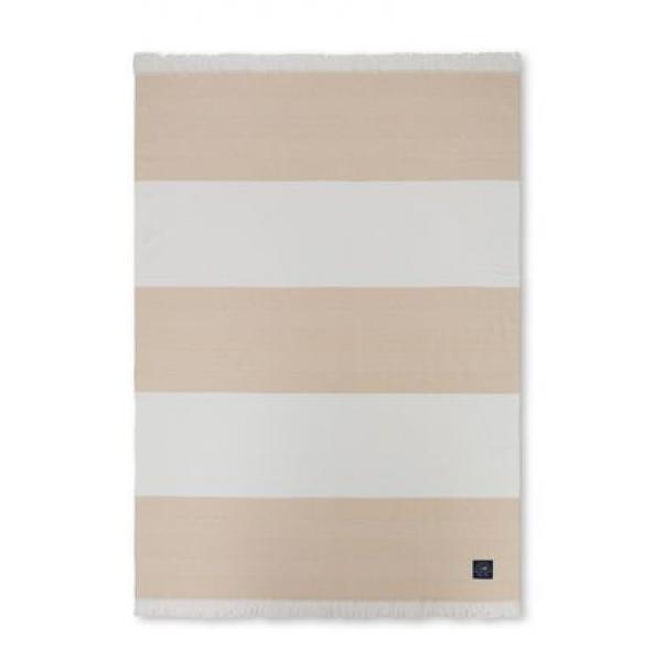Lexington Herringsbone Striped Recycled Cotton Throw Oat/White, schick, modern Lexington Herringsbone Striped Recycled Cotton Throw Oat/White, schick, modern