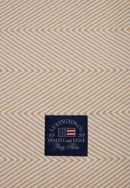 Lexington Herringsbone Striped Recycled Cotton Throw, Logo Closeup