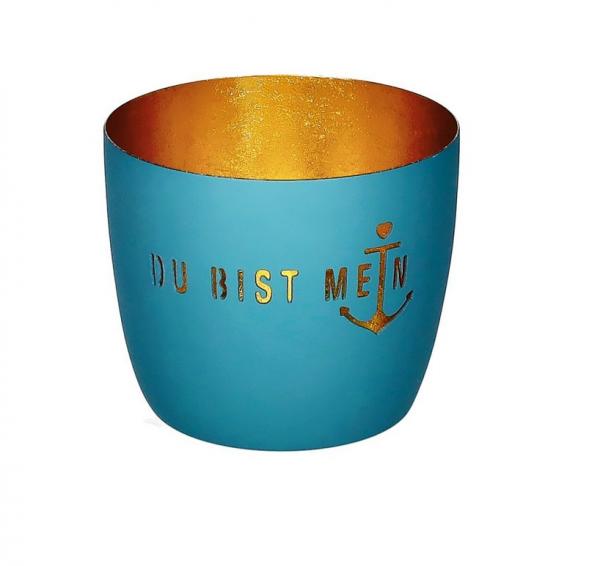 Gift Company Madras, Du bist mein Anker powder blue, gold Gift Company Madras, Du bist mein Anker powder blue, gold