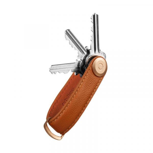 Orbitkey Schlüsselorganisator Pebbled Leather Amber