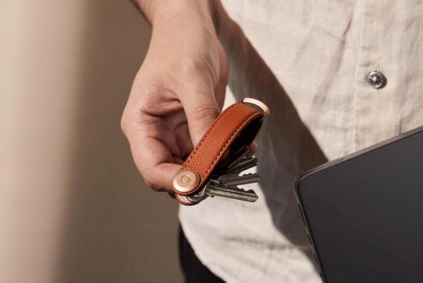 Orbitkey Schlüsselorganisator Pebbled Leather Amber