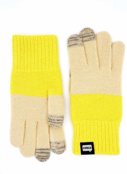 Evolg Handschuhe 2tone Yellow Vanilla, schick, hell