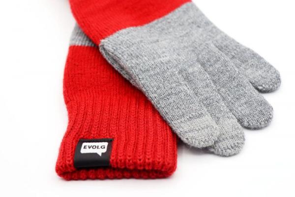 Evolg Handschuhe 2tone Red Gray, Evolg Handschuhe 2tone Red Gray, Close up, Logo