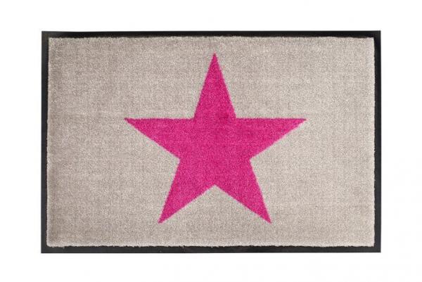 Gift Company Fußmatte waschbar Star, beige/pink, freundlich, schick, farbenfroh