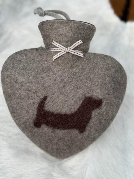 Dorothee Lehnen Herzwärmflasche Dackelmotiv, cashmere Dorothee Lehnen Herzwärmflasche Dackelmotiv, cashmere