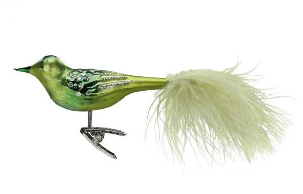 Inge´s Christmas Decor Green Bird, Vogel, Gladekokugel, Schick, handmade Inge´s Christmas Decor Green Bird, Vogel, Gladekokugel, Schick, handmade